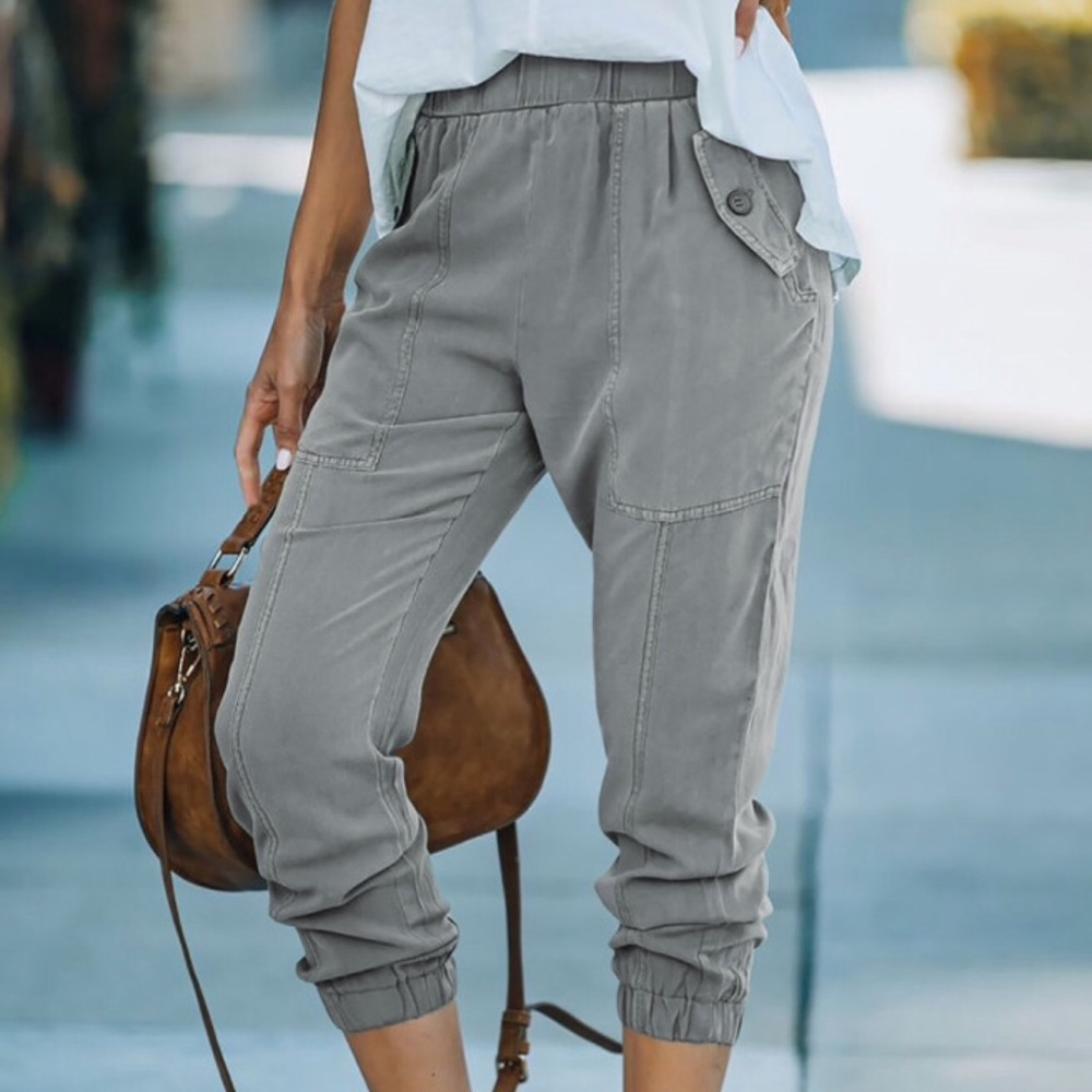 *Casual Elastic Waist Joggers w/Pockets